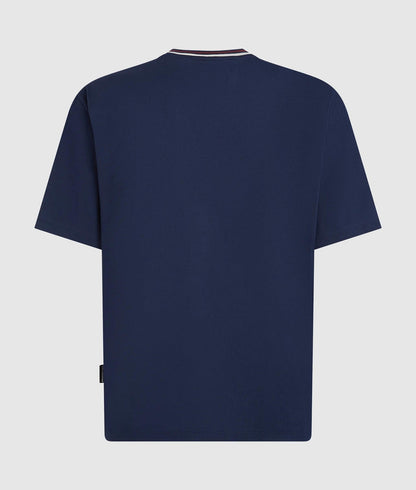 Karl Lagerfeld Ikon Striped Neck T-Shirt Medieval Blue