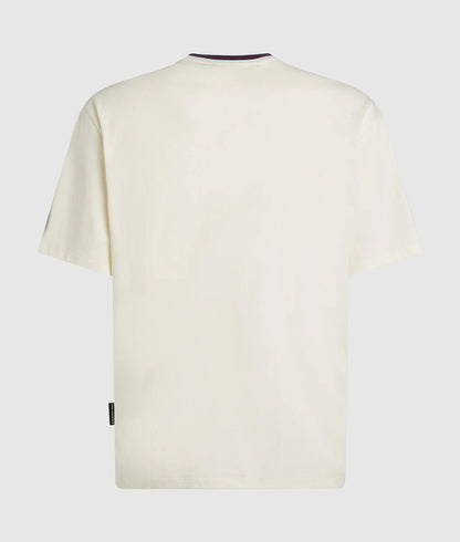 Karl Lagerfeld Ikon Striped Neck T-Shirt Cannoli Cream