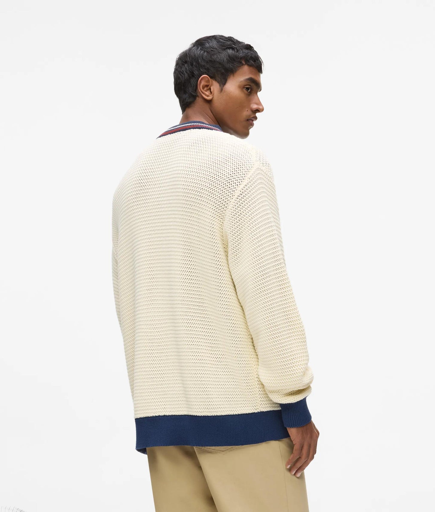 Karl Lagerfeld Ikon Textured Cardigan Cannoli Cream