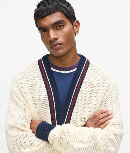 Karl Lagerfeld Ikon Textured Cardigan Cannoli Cream