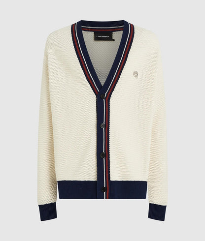 Karl Lagerfeld Ikon Textured Cardigan Cannoli Cream