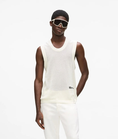 Karl Lagerfeld Knit Tank Top White