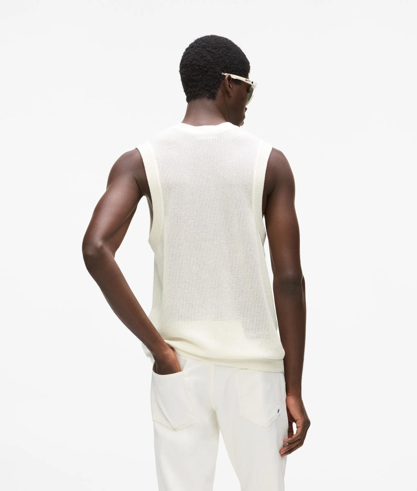 Karl Lagerfeld Knit Tank Top White