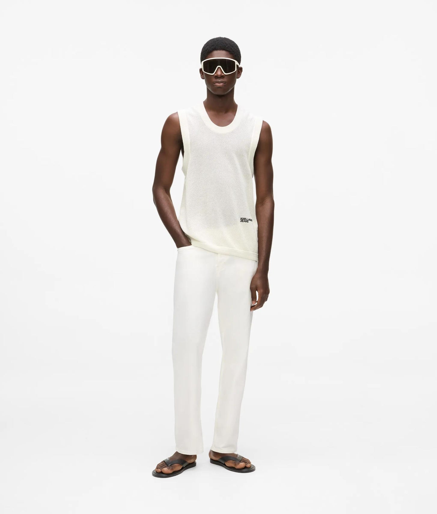 Karl Lagerfeld Knit Tank Top White