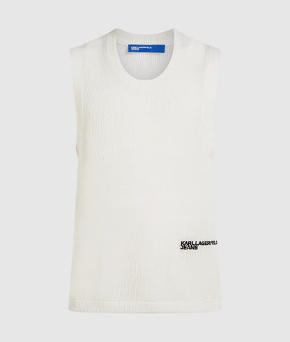 Karl Lagerfeld Knit Tank Top White