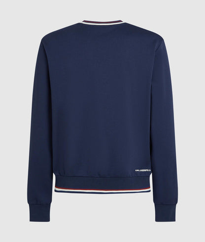 Karl Lagerfeld Ikon Stripe Detail Sweatshirt Medieval Blue