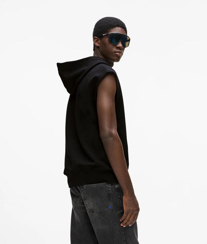 Karl Lagerfeld Sleeveless Logo Hoodie Black