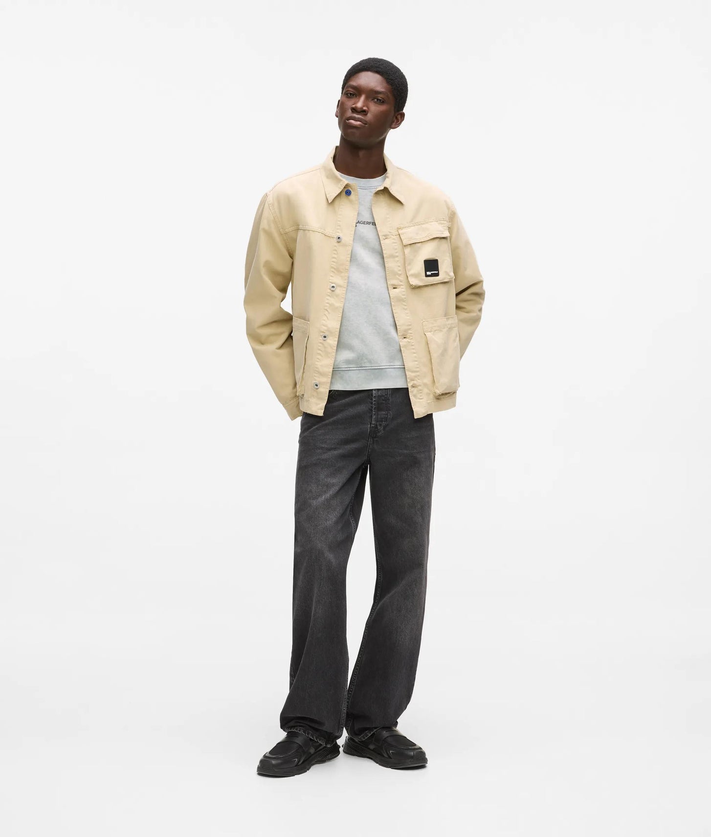 Karl Lagerfeld Washed Regular Sweatshirt Micro Chip