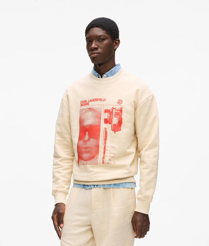Karl Lagerfeld Graphic Karl Print Sweatshirt Whitecap Grey
