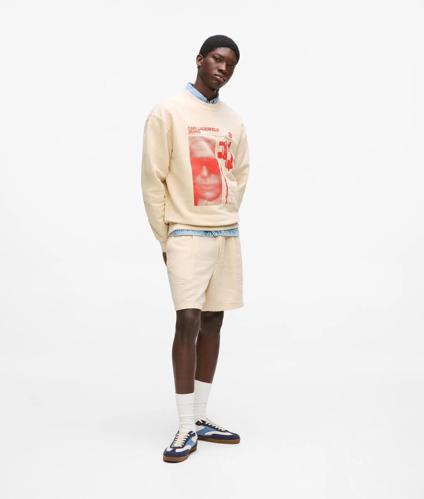 Karl Lagerfeld Graphic Karl Print Sweatshirt Whitecap Grey