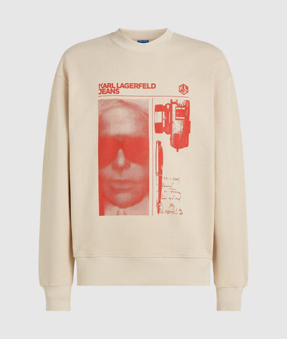 Karl Lagerfeld Graphic Karl Print Sweatshirt Whitecap Grey