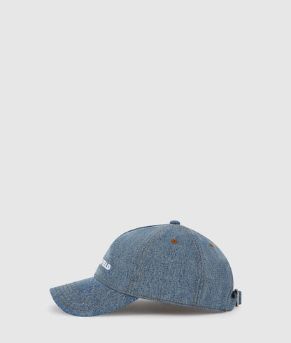 Karl Lagerfeld Denim Logo Cap Washed Mid Blue