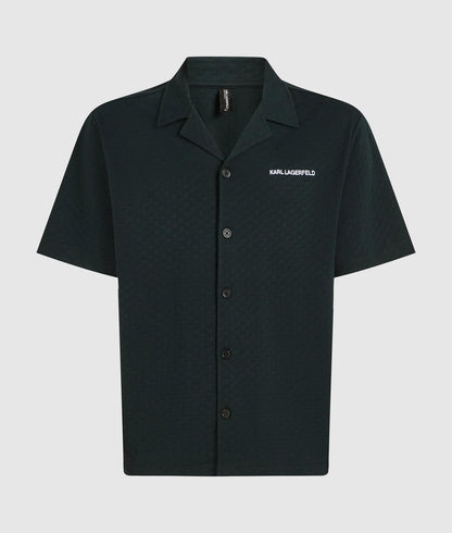Karl Lagerfeld Checked Beach Shirt Navy