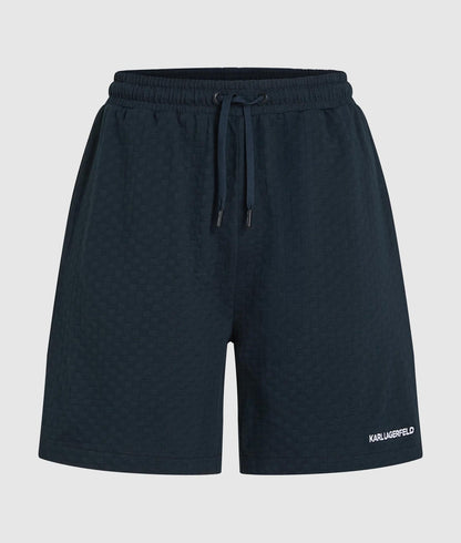 Karl Lagerfeld Checked Beach Shorts Navy