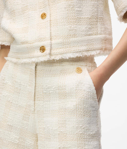 Karl Lagerfeld Short-Sleeved Bouclé Blazer Pristine