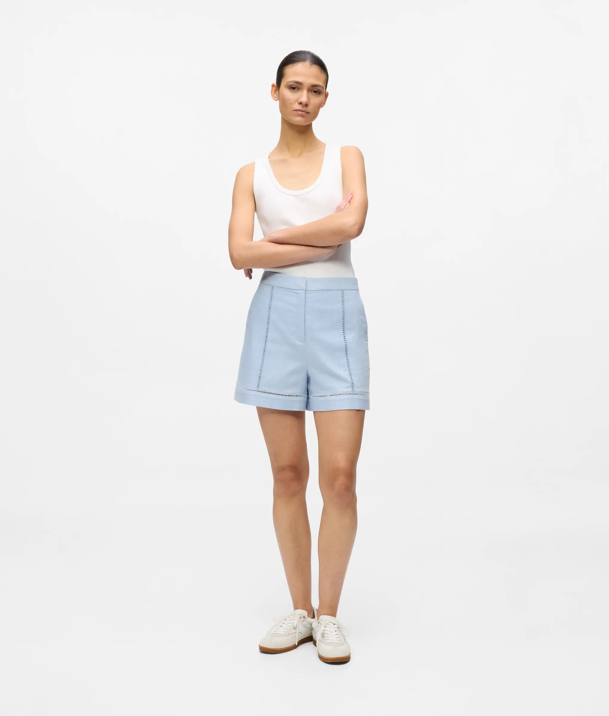 Karl Lagerfeld Cut-Out Embroidery Shorts Kentucky Blue