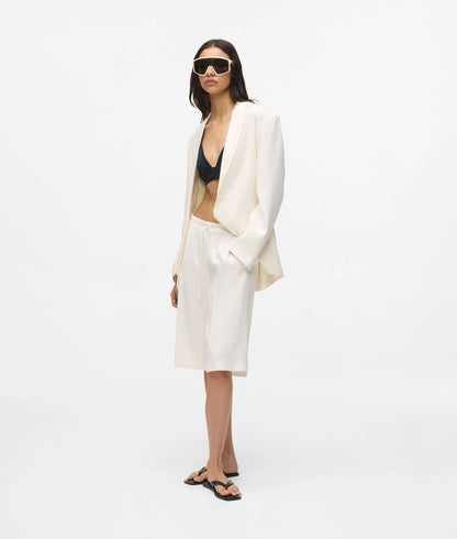 Karl Lagerfeld Linen Blend Bermuda Shorts Off White
