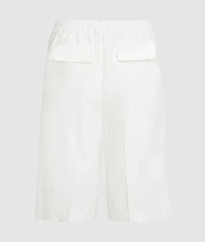 Karl Lagerfeld Linen Blend Bermuda Shorts Off White