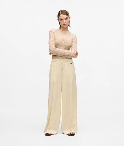 Karl Lagerfeld Wide-Leg Satin Pants Champagne