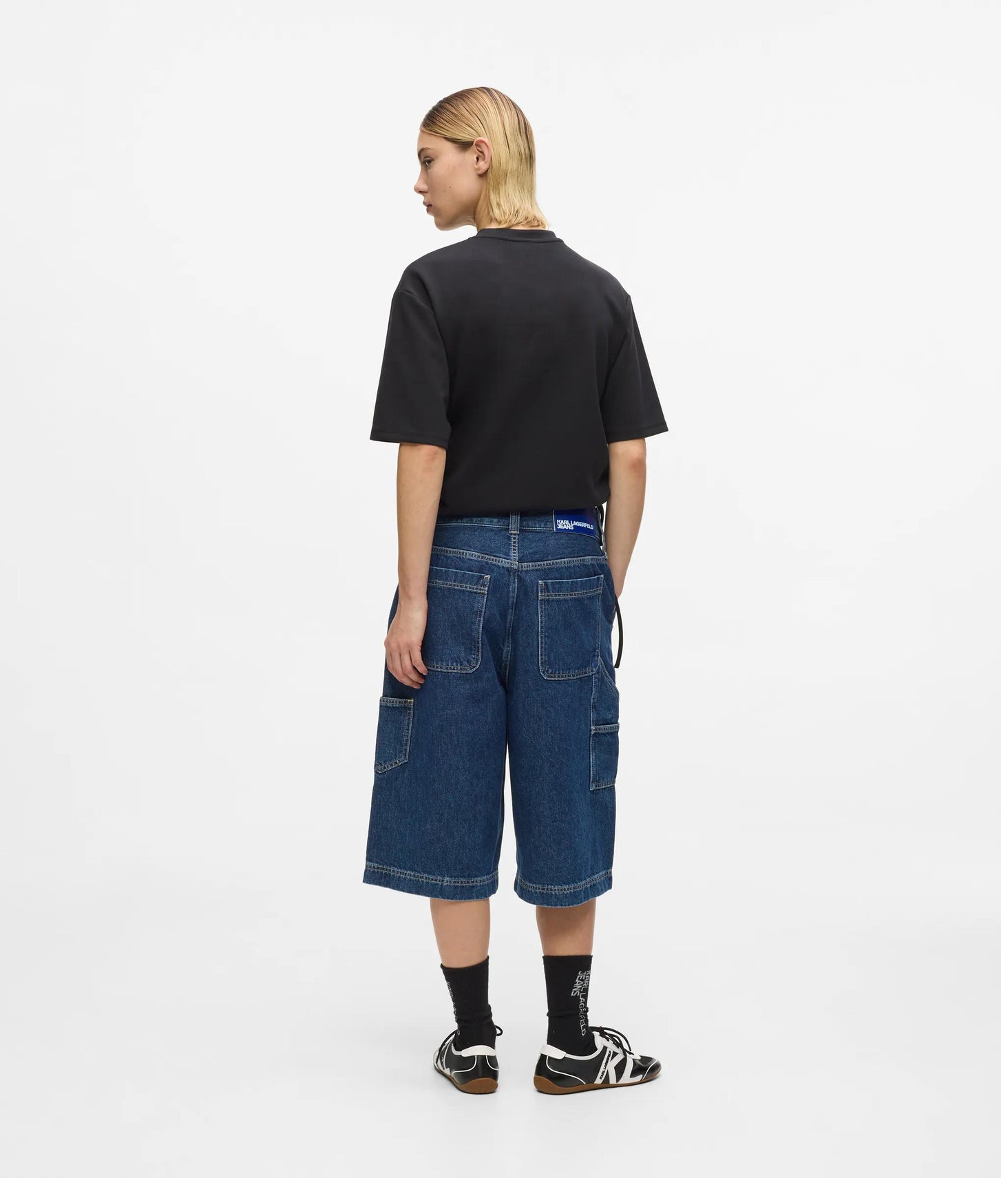 Karl Lagerfeld Denim Bermuda Shorts Stone Blue