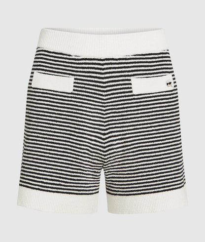 Karl Lagerfeld Ikon Striped Knit Shorts Small Stripe Black-White