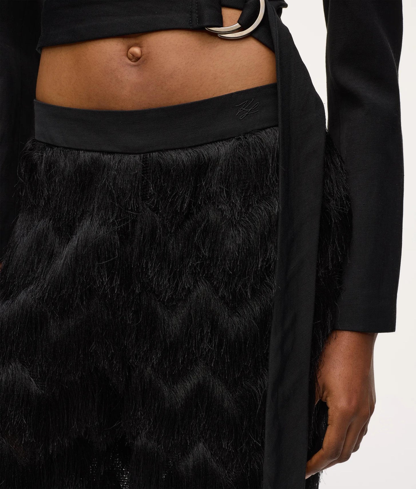 Karl Lagerfeld Kl Studio Fringe Pants Black