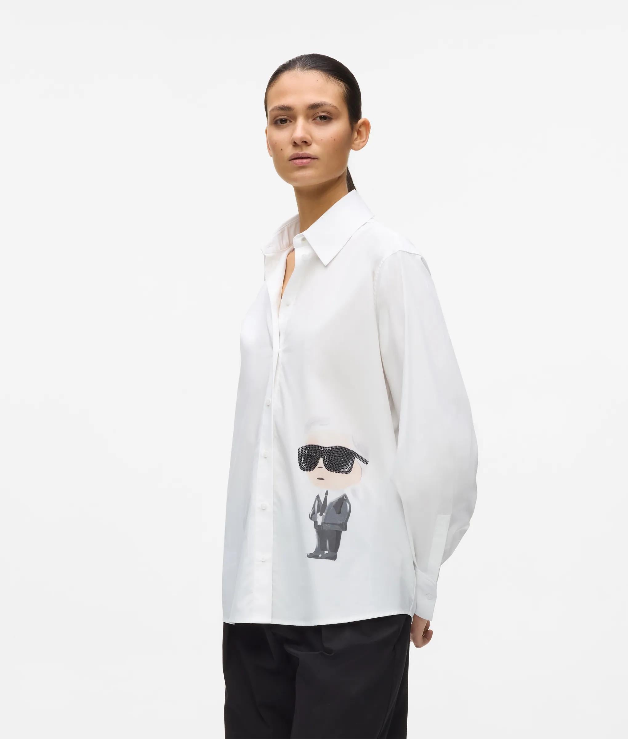 Karl Lagerfeld Ikon Aquarelle Shirt White