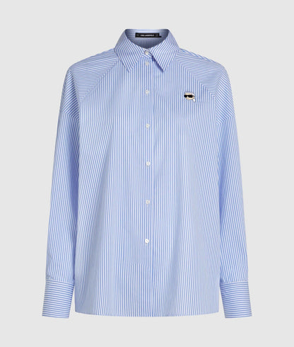 Karl Lagerfeld Ikon Striped Shirt White And Blue Stripes