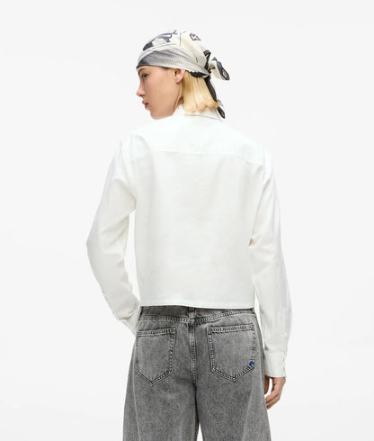 Karl Lagerfeld Logo Oxford Shirt White