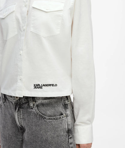 Karl Lagerfeld Logo Oxford Shirt White