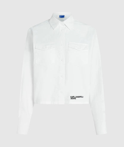 Karl Lagerfeld Logo Oxford Shirt White