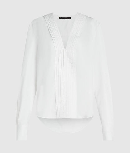 Karl Lagerfeld Kl Studio V-Neck Shirt White