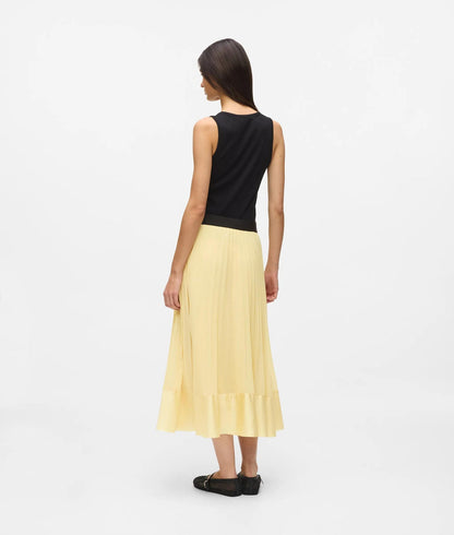Karl Lagerfeld Satin Pleated Skirt Sunlight