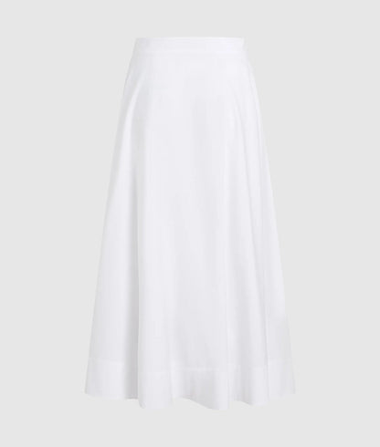 Karl Lagerfeld Button Detail A-Line Skirt White