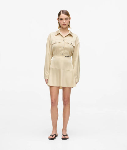 Karl Lagerfeld Satin Mini Skirt Champagne