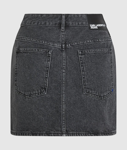 Karl Lagerfeld Denim Lace-Up Mini Skirt Washed Black