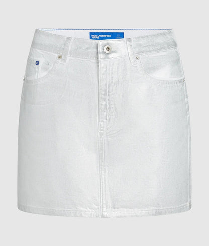 Karl Lagerfeld Metallic Silver Mini Skirt Silver