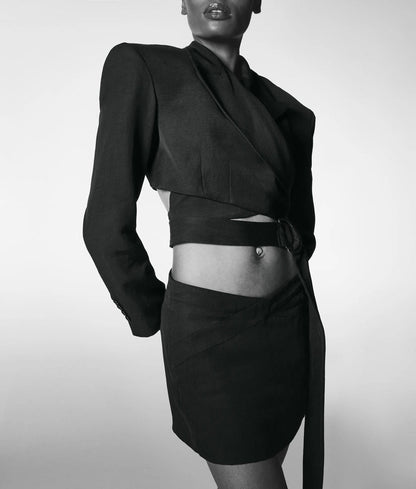 Karl Lagerfeld Kl Studio Wrap Blazer Black