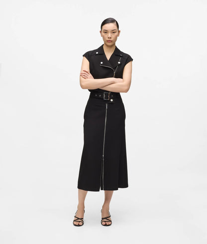 Karl Lagerfeld Jersey Biker Maxi Skirt Black