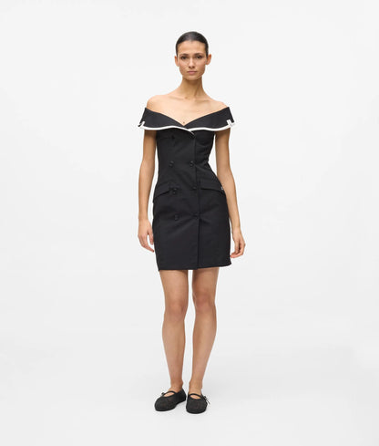 Karl Lagerfeld Off Shoulder Blazer Dress Black/White