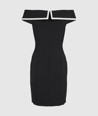 Karl Lagerfeld Off Shoulder Blazer Dress Black/White