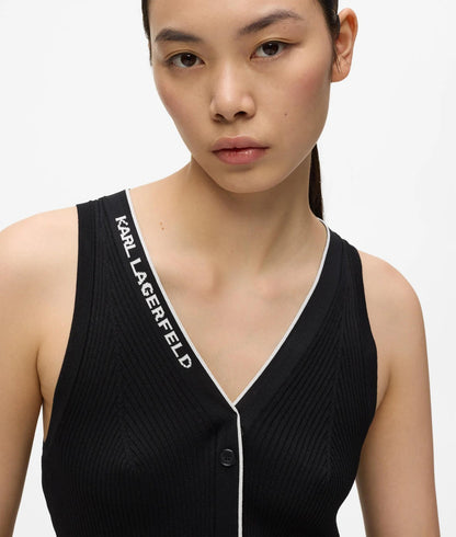 Karl Lagerfeld Logo Knit Dress Black/White