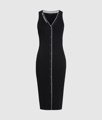 Karl Lagerfeld Logo Knit Dress Black/White