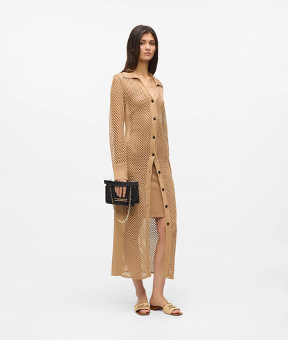 Karl Lagerfeld Crochet Knit Dress Nougat