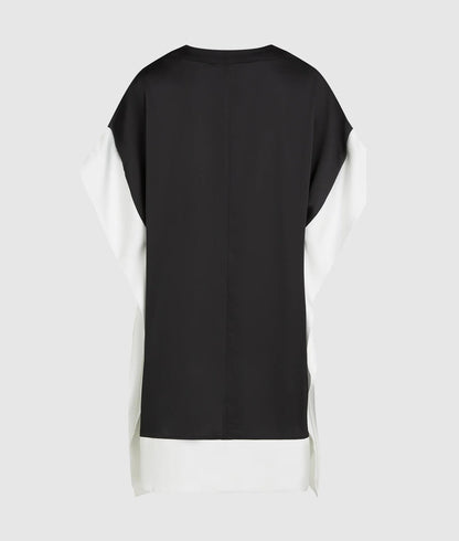 Karl Lagerfeld Signature Wide Sleeve Dress White/Black