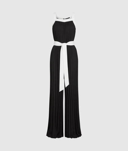 Karl Lagerfeld Pleated Jumpsuit Black