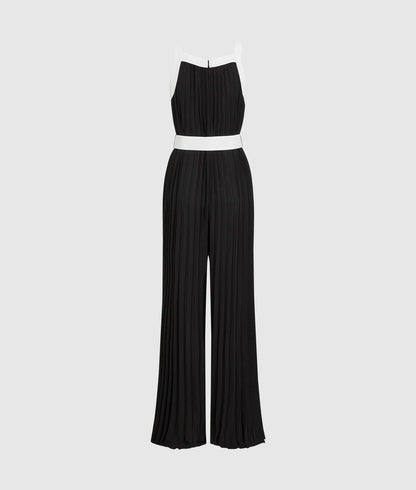 Karl Lagerfeld Pleated Jumpsuit Black