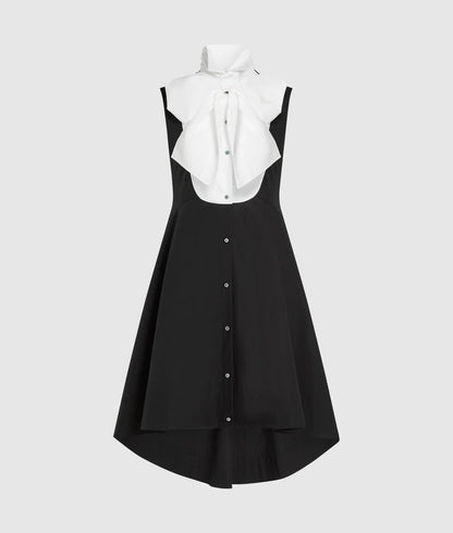Karl Lagerfeld Bow Detail Shirt Dress White/Black