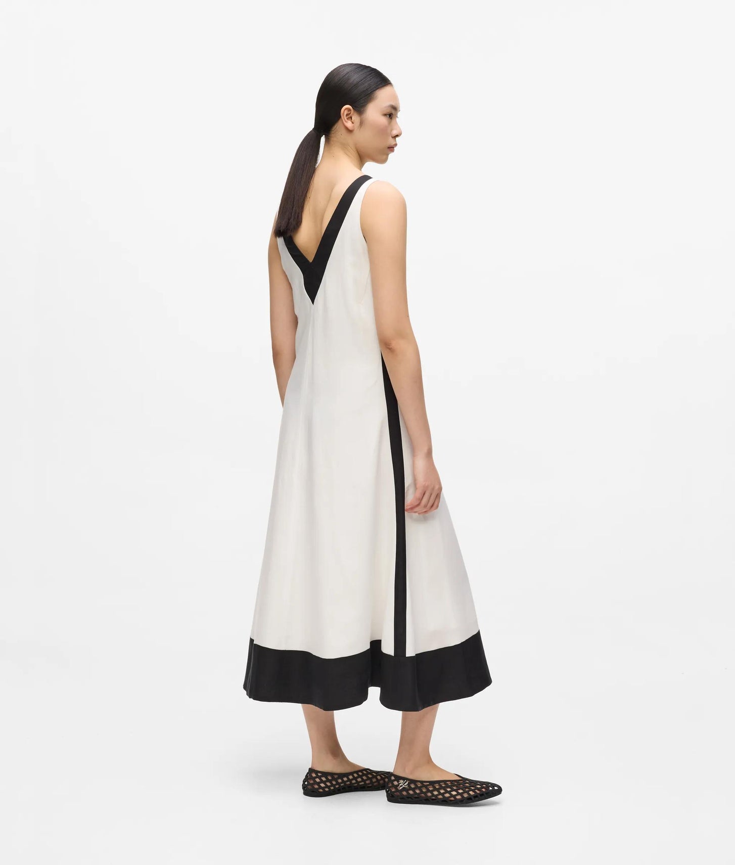 Karl Lagerfeld Monochrome Linen Blend Dress Pristine