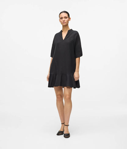 Karl Lagerfeld Linen Blend Shift Dress Black